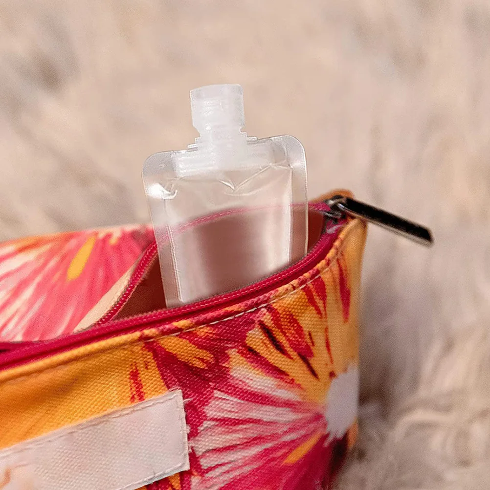 12Pcs Refillable Travel Pouch Leakproof Frosted Portable Lotion Storage Bag Squeezable Shampoo Shower Gel Space Saving