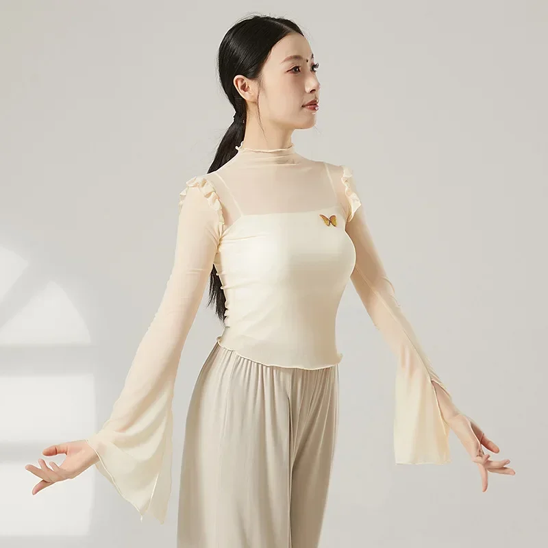 أزياء الرقص الكلاسيكي تتغير تدريجيا أكمام قافية الجسم والشاش الأنيقة المقسمة