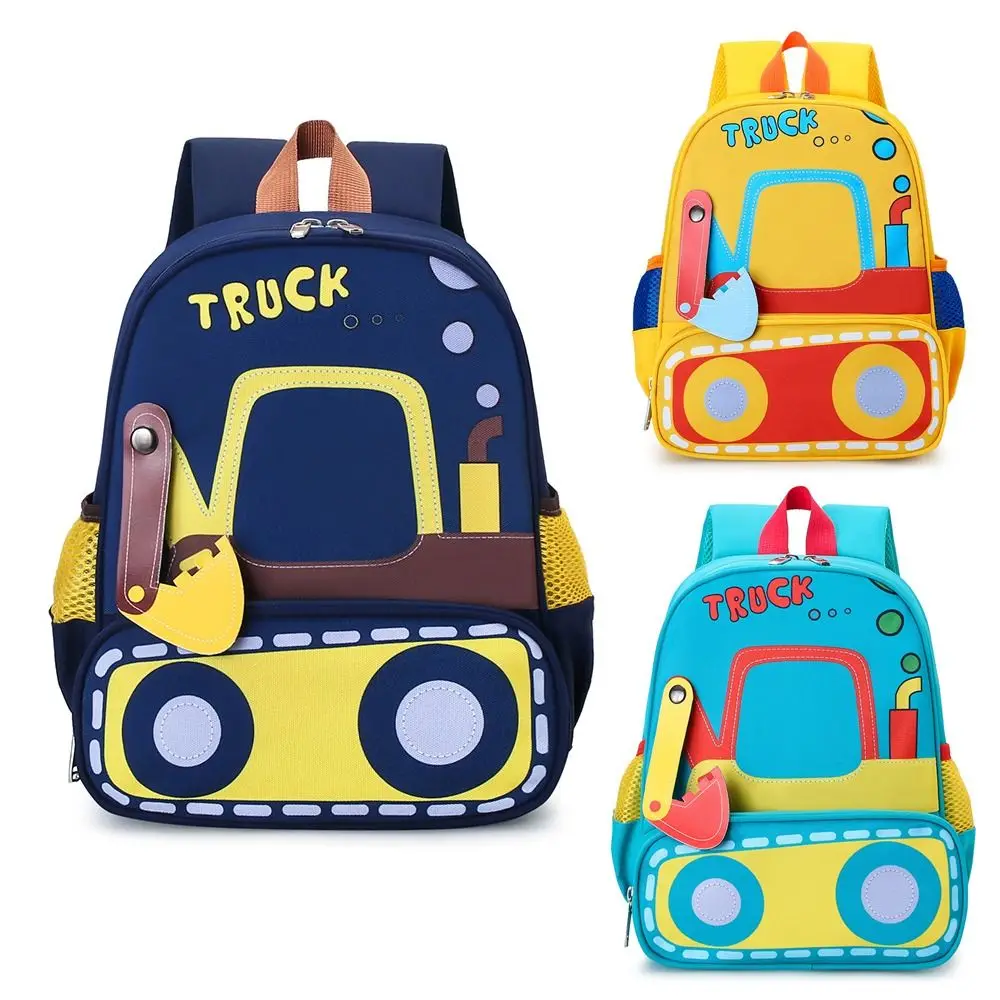 

Cartoon Excavator Children School Bags Adjustable Straps Lightweight Toddler Kids Backpack Spacious Compartment