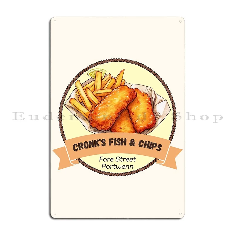 Doc Martin Cronk S Fish And Chips Portwenn Port Isaac Cornwall Dark Sonnyboydesigns Metal Sign Cinema Cinema Tin Sign Poster