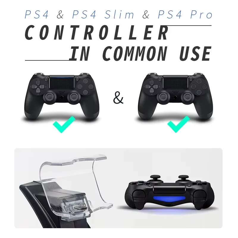 DATA FROG LED Dual USB Charging Dock Charger Controller Holder Stand For PS4/PS4 Slim/PS4 Pro Gamepad