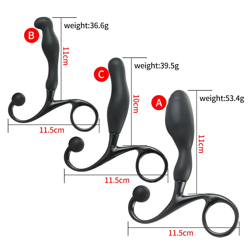 Anillo erótico de silicona para hombre, masajeador de próstata, Juguetes sexuales anales, masturbación BDSM de fantasía, productos para adultos