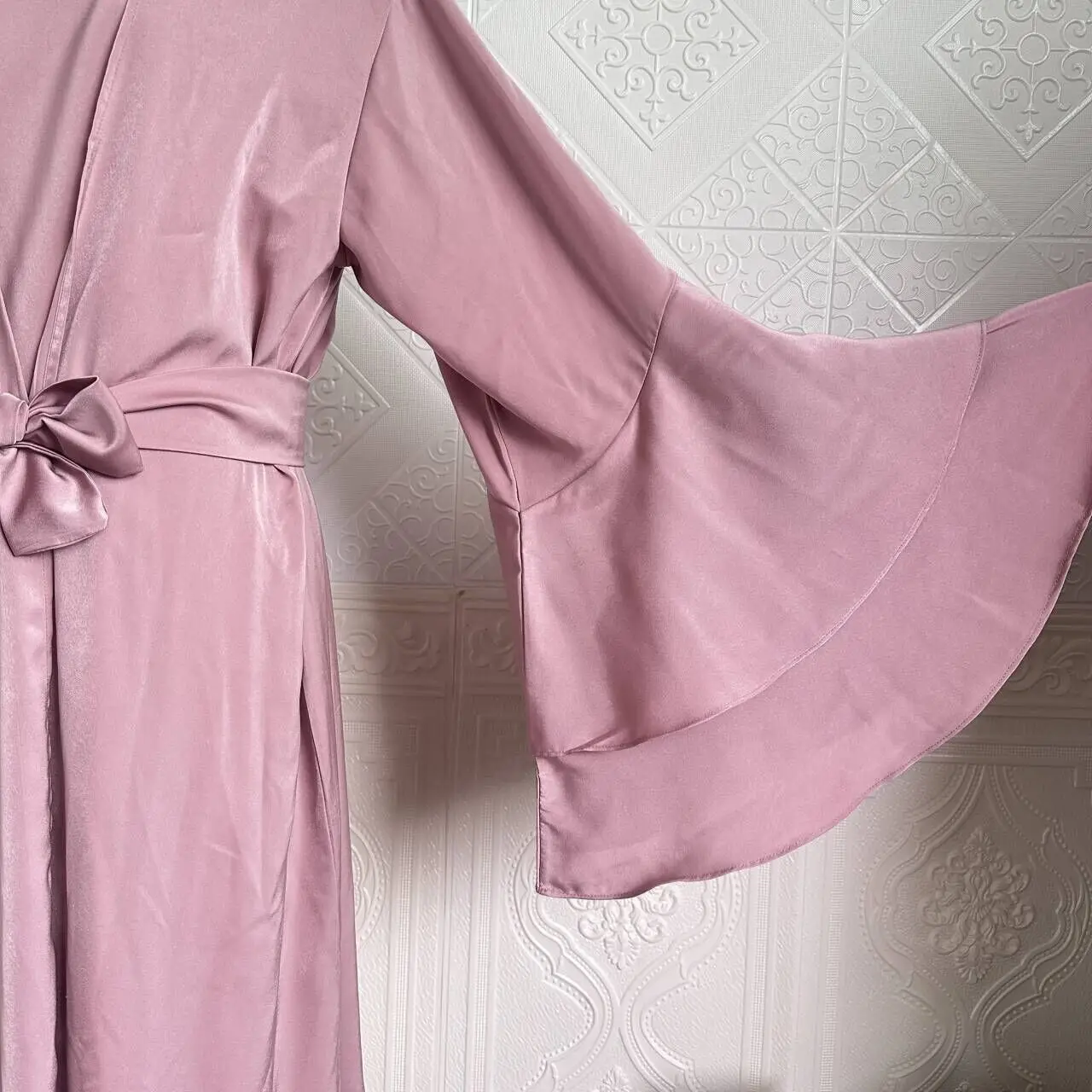 Ensemble Abaya avec Kimono Ouvert et Robe en Fibre Intérieure pour Femmes Musulmanes, Vêtements Islamiques, Dubaï, Turquie, Robe de Luxe, Kaftan