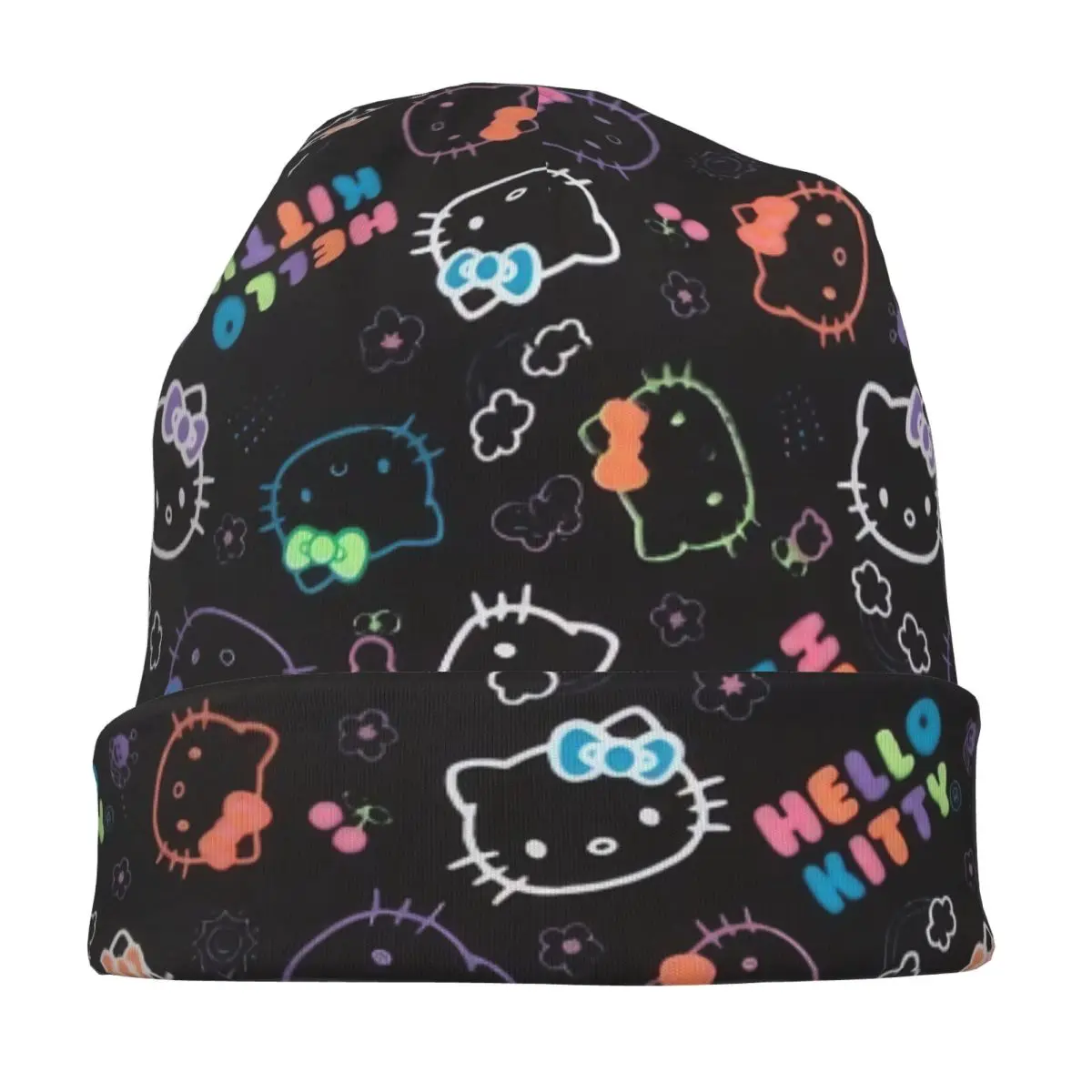 Kawaii Hello Kitty Bonnet chapeau décontracté rue Skullies bonnets chapeau mignon dessin animé pour hommes femmes printemps double usage casquette
