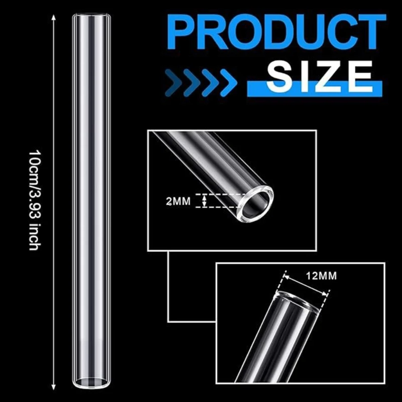 6 Cái Ống thủy tinh Borosilicate Ống thổi thủy tinh có bàn chải làm sạch 4 inch