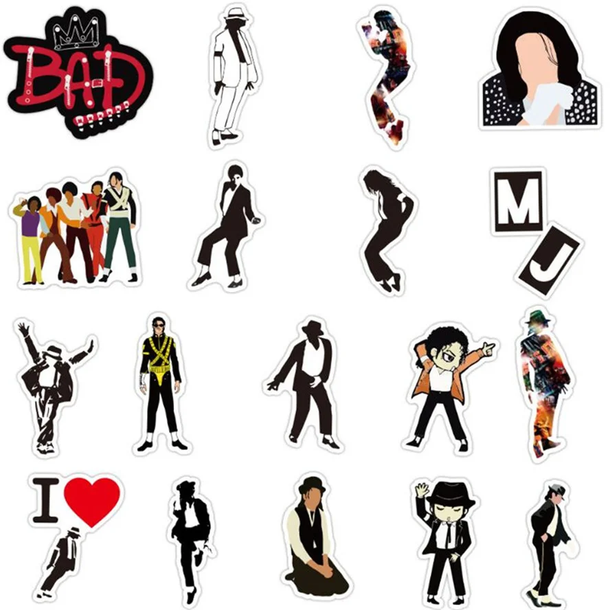 50PCS Mike Jackson Dancing King Graffiti Sticker Laptop Helmet Skateboard Guitar Waterproof Sticker Toy