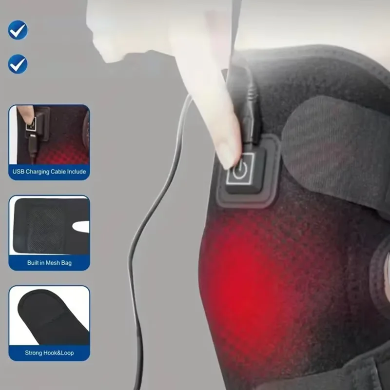 

Electric Knee Pads USB Charging for Autumn and Winter Cold Protection and Warmth with Three Adjustable Heating Strips