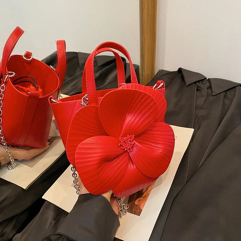 Bolsos de hombro de Pu con flores para mujer, bandoleras ligeras de lujo de Color caramelo, a la moda, simples y clásicos, 2024