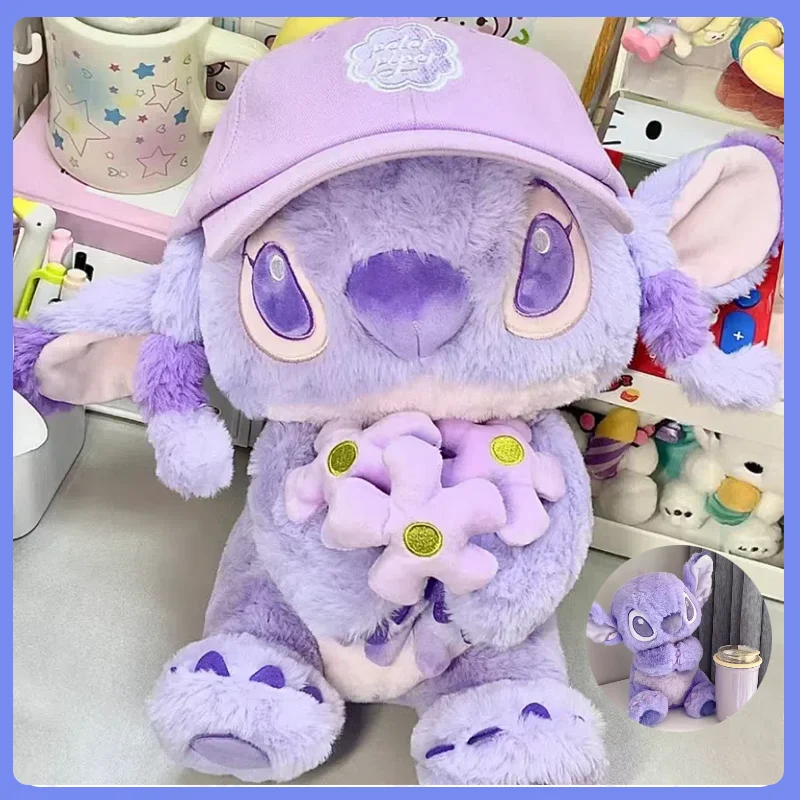 

35 см кавайная фиолетовая плюшевая аниме-мультяшная мягкая игрушка-кукла для девочек, большая мягкая игрушка, подарок на день рождения для подруги, День святого Валентина