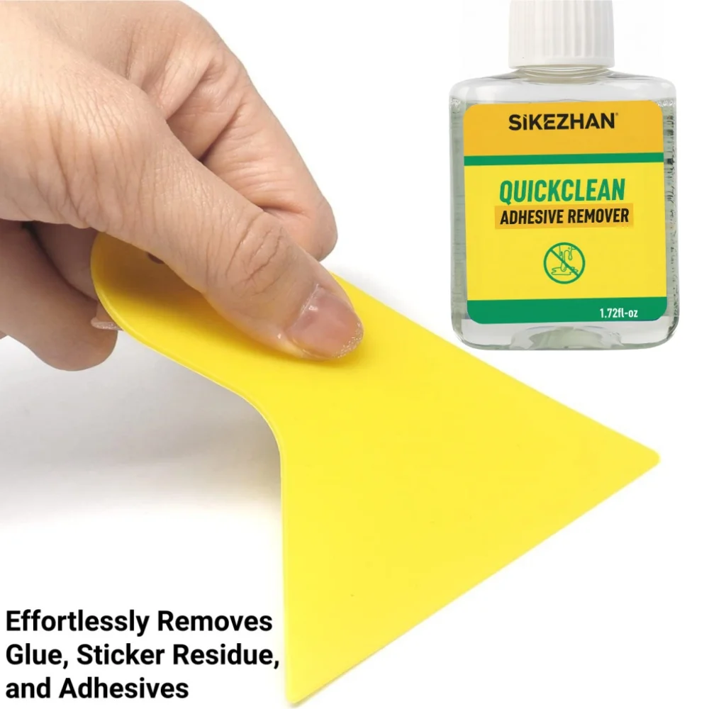50/100ML Adhesive Remover with Scraper Set, Fast-Acting Decal Sticker Label Residue Cleaner Spray for Car Glass & All Surfaces