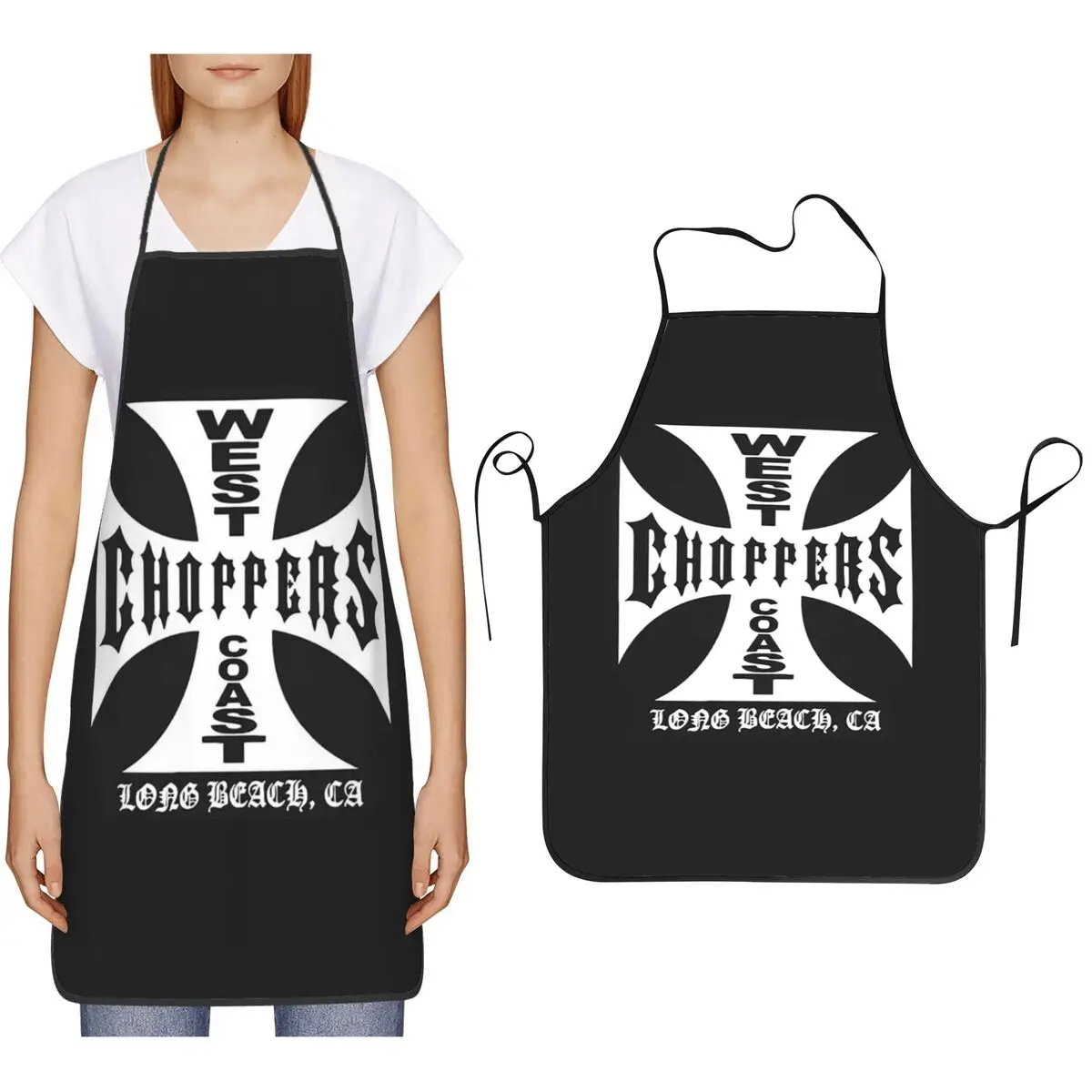 

Фартук West Coast Iron Cross Choppers для шеф-поваров, для приготовления пищи, для кухни, для уборки, для женщин и мужчин, для садоводства
