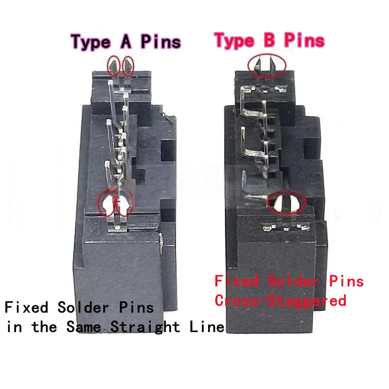 10PCS SATA Connector Type A Type B 7P SATA Female Header Vertical Through-Hole Mount Hard Disk Drive HDD Interface  Connector