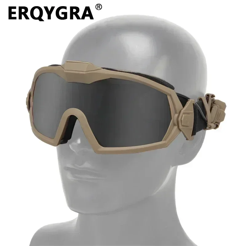 ERQYGRA Taktische Wanderbrille CS-Brille Airsoft Antibeschlagbrille Winddicht Staubdicht Schießen Motorrad Campingzubehör