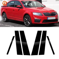 6Pcs Car Pillar Posts Door Window Trim Cover For Skoda Octavia Mk3 (5E) 5 Door Liftback 2014 2015 2016-2019 BC Column Sticker