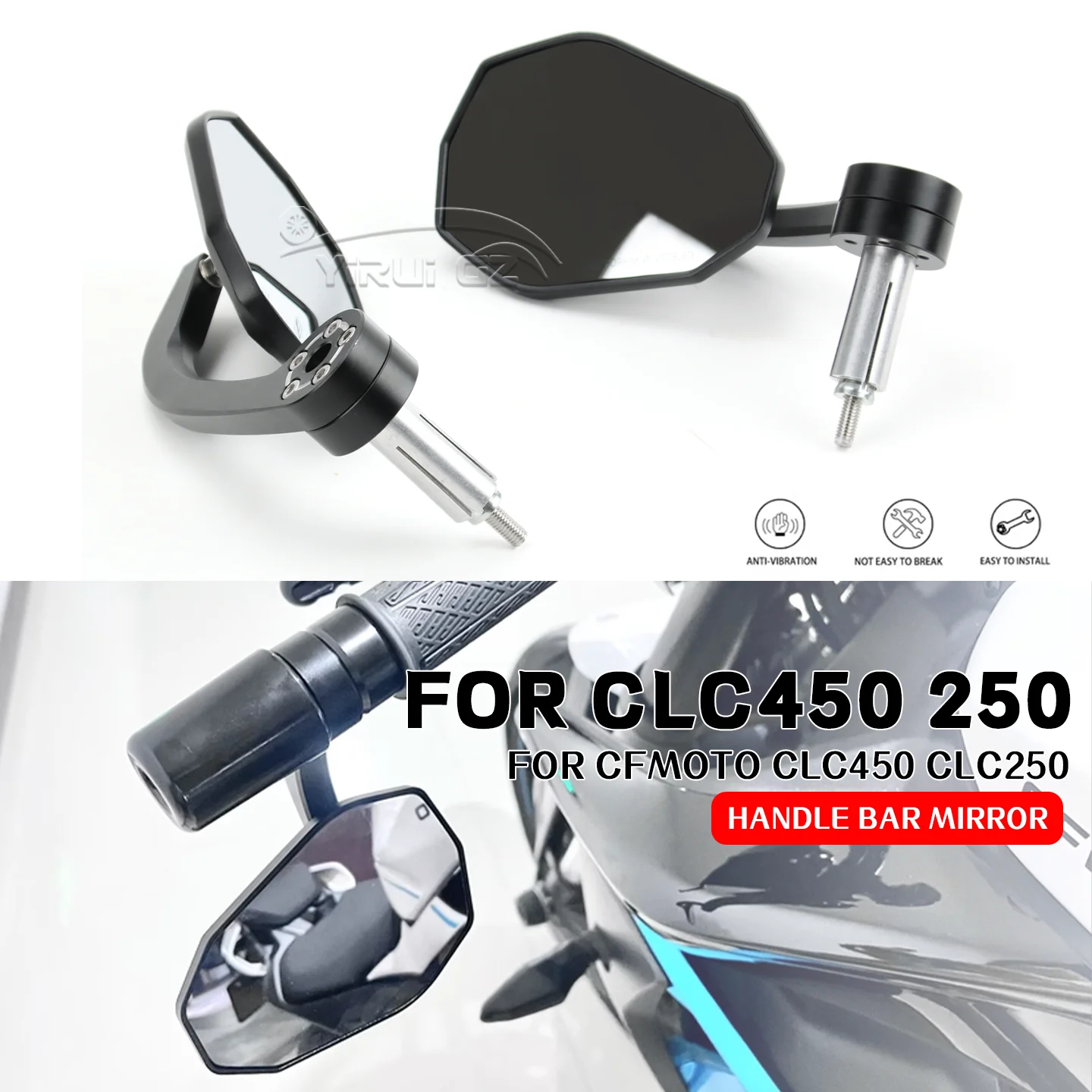 

Motorcycle Bar End Mirror Handlebar End Side Rearview Mirrors Wide Vision For CFMOTO CLC450 CLC250 CLC450 CLC250 CLC 450 CLC 250