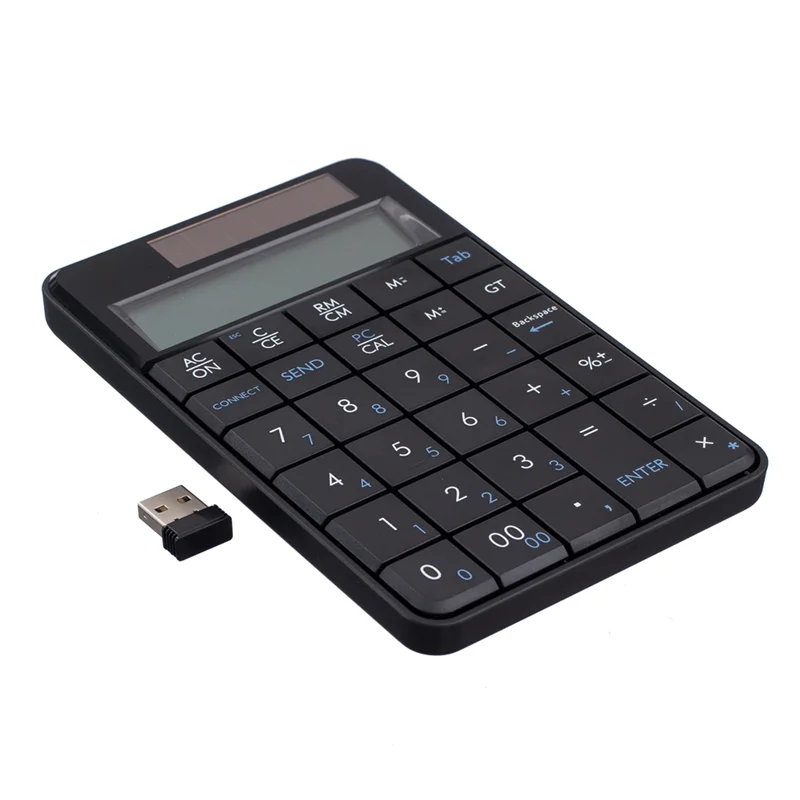 

ABWZ-2.4G Wireless Keyboard Mini 2In1 Wireless USB Digital Keyboard With Calculator Display Keyboard Office Calculator