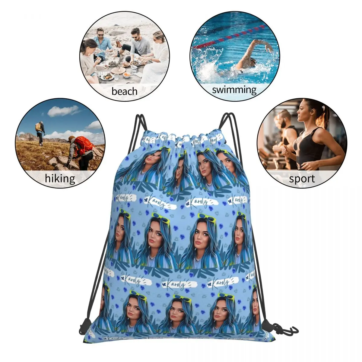 حقائب ظهر Fondo De Pantalla Karol G، حقائب ظهر عصرية محمولة برباط، حقيبة أحذية، حقائب كتب للمدرسة للرجال والنساء