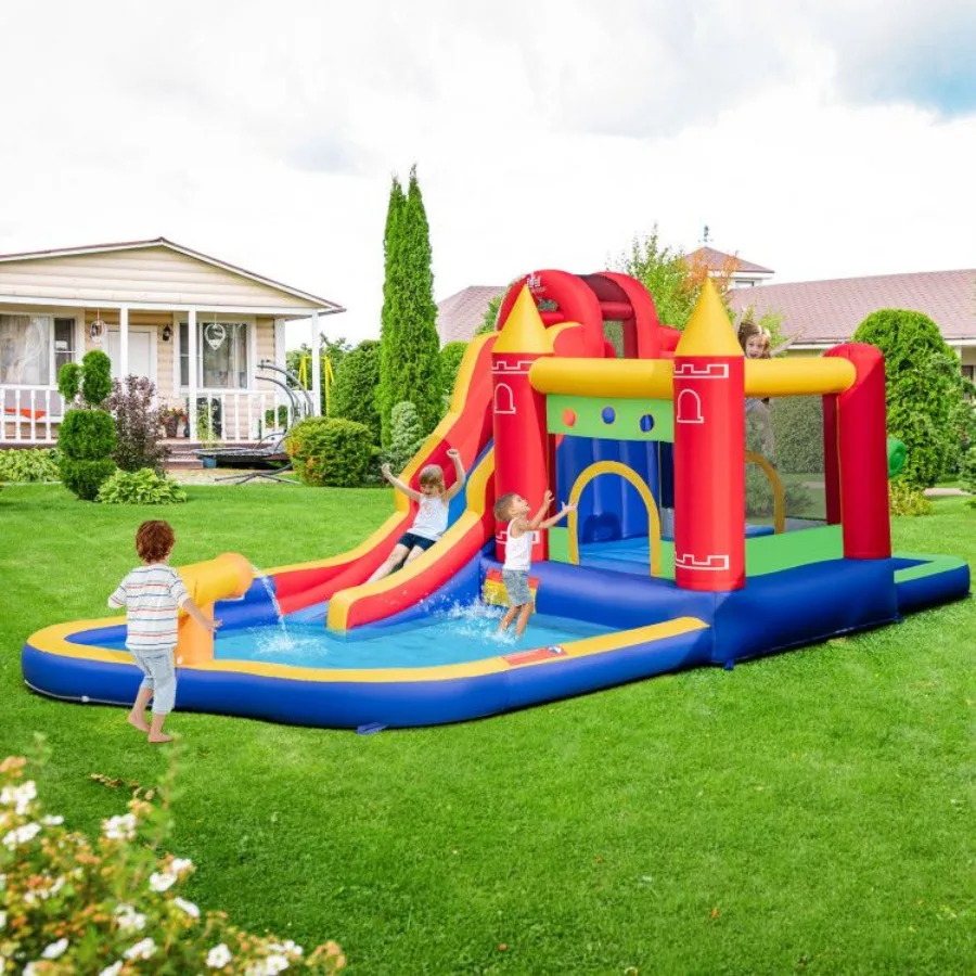 9in1 Inflatable Bounce Castle with Water Slide and Splash Pool without Blower