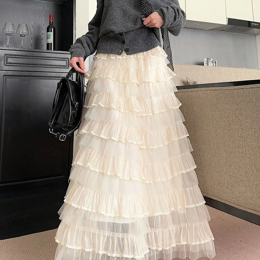 

Балетная юбка с высокой талией, женская, удлиненная, корейская версия, из полиэстера, для офиса, с эффектом похудения