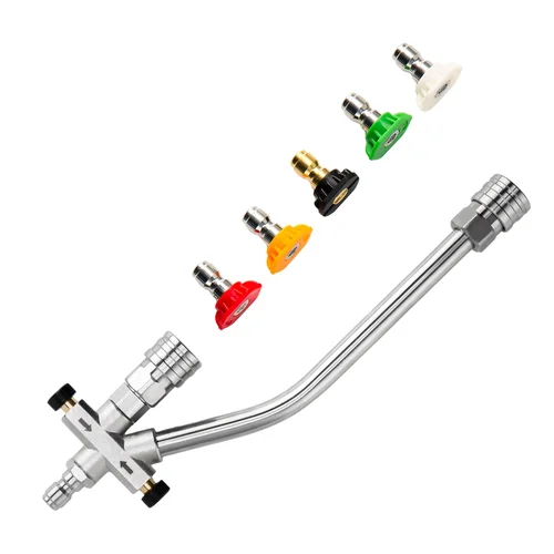 Accesorio de doble conector, accesorio de doble punta para lavadora a presión para cañón de espuma, accesorios para lavadora a presión-1/4 conexión rápida