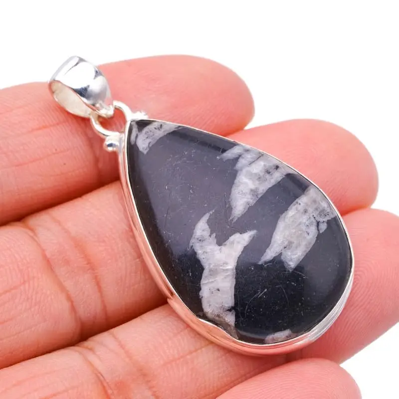 

StarGems® Natural Septarian Geode Handmade 925 Sterling Silver Pendant 2" F5401