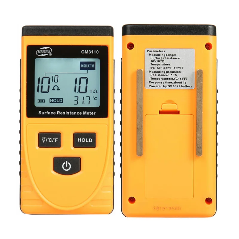 GM3110 Surface Resistance Meter Handheld Earth Resistance Meter Measuring Instrument Static Detector