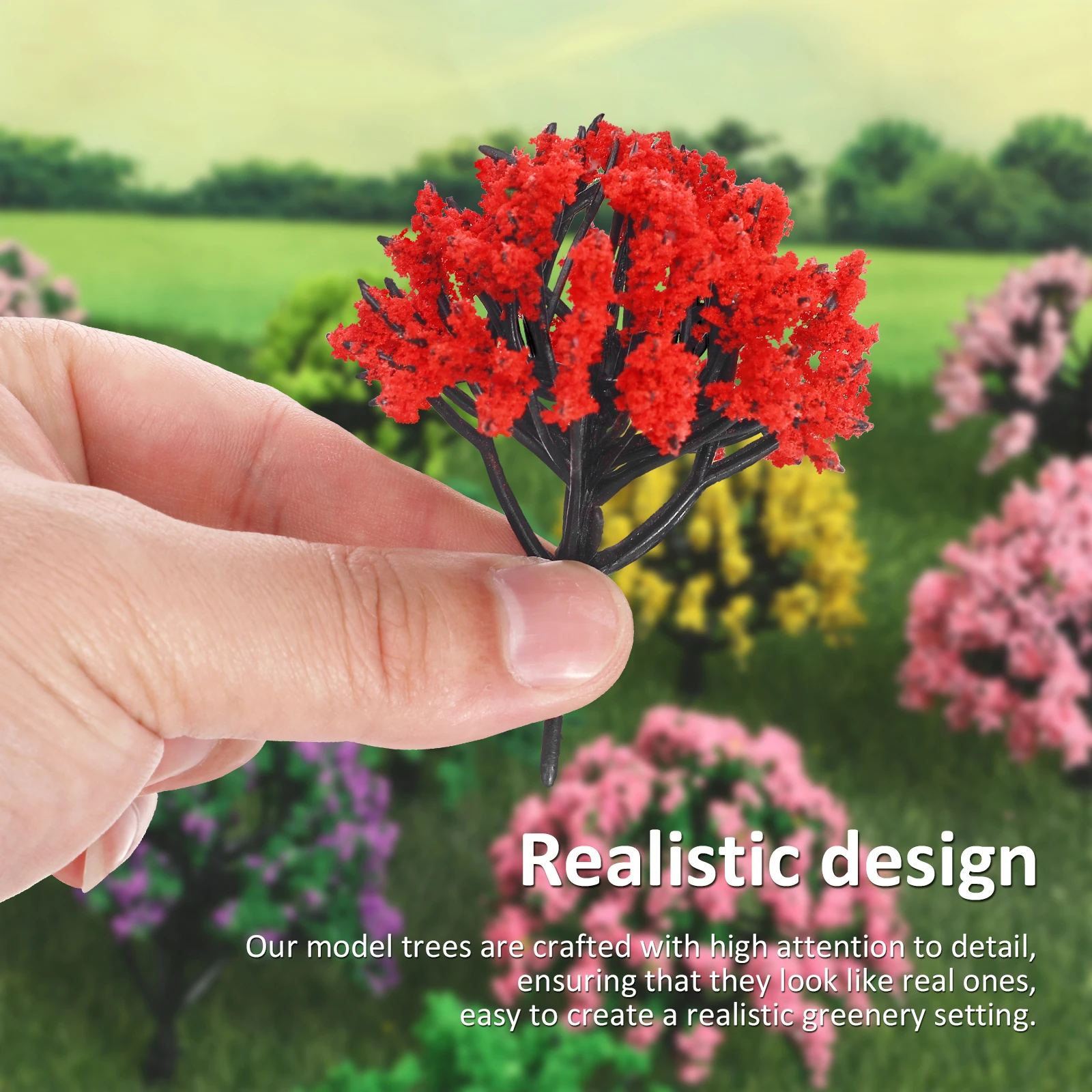 

15pcs Miniature Trees 8CM Greening Plants Model Crafts Diorama Supplies Realistic Design Various Colors Artificial Trees Small