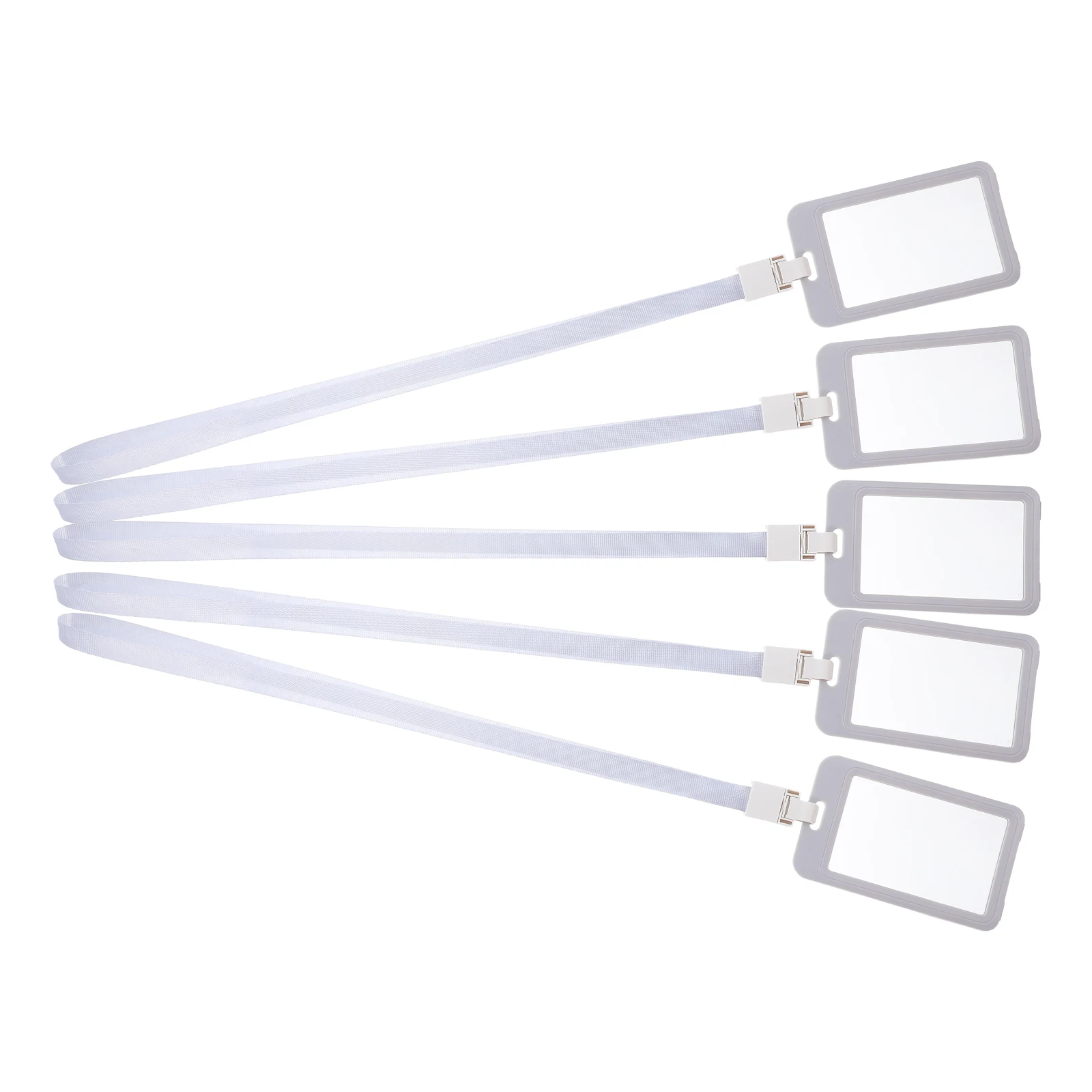 

5pcs Transparent Id Card Holder Badge Protector Sleeve Built-In Strap Clear Case For Work School Event Badge Holder For