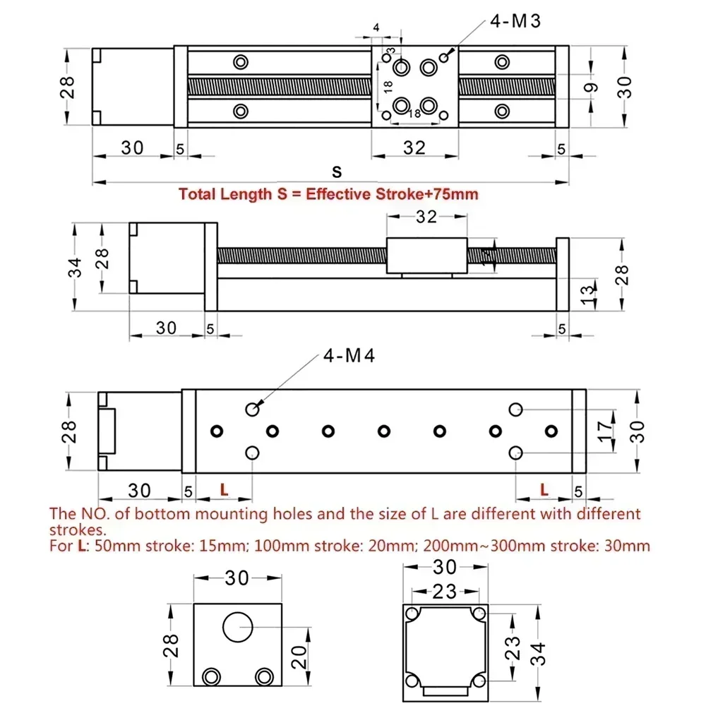 T-type Linear Guide Rail Stage XYZ Axis Motorized Slide Table CNC Mini Sliding Table Motor Drive Kit Electric Linear locking