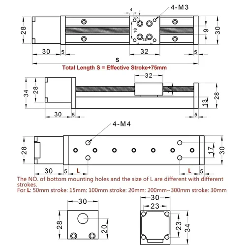 Imagen 2 del producto Carril guía lineal tipo T, etapa, eje XYZ, mesa deslizante motorizada, Mini mesa deslizante CNC, Kit de accionamiento de Motor, bloqueo lineal eléctrico
