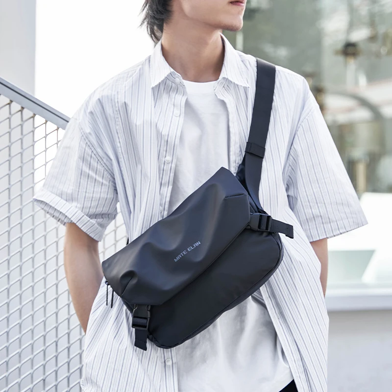 

Stylish Nylon Men's Crossbody Bag Waterproof Ipad Messenger Bag Business Travel Male Shoulder Bag Teenagers School Sling Bookbag
