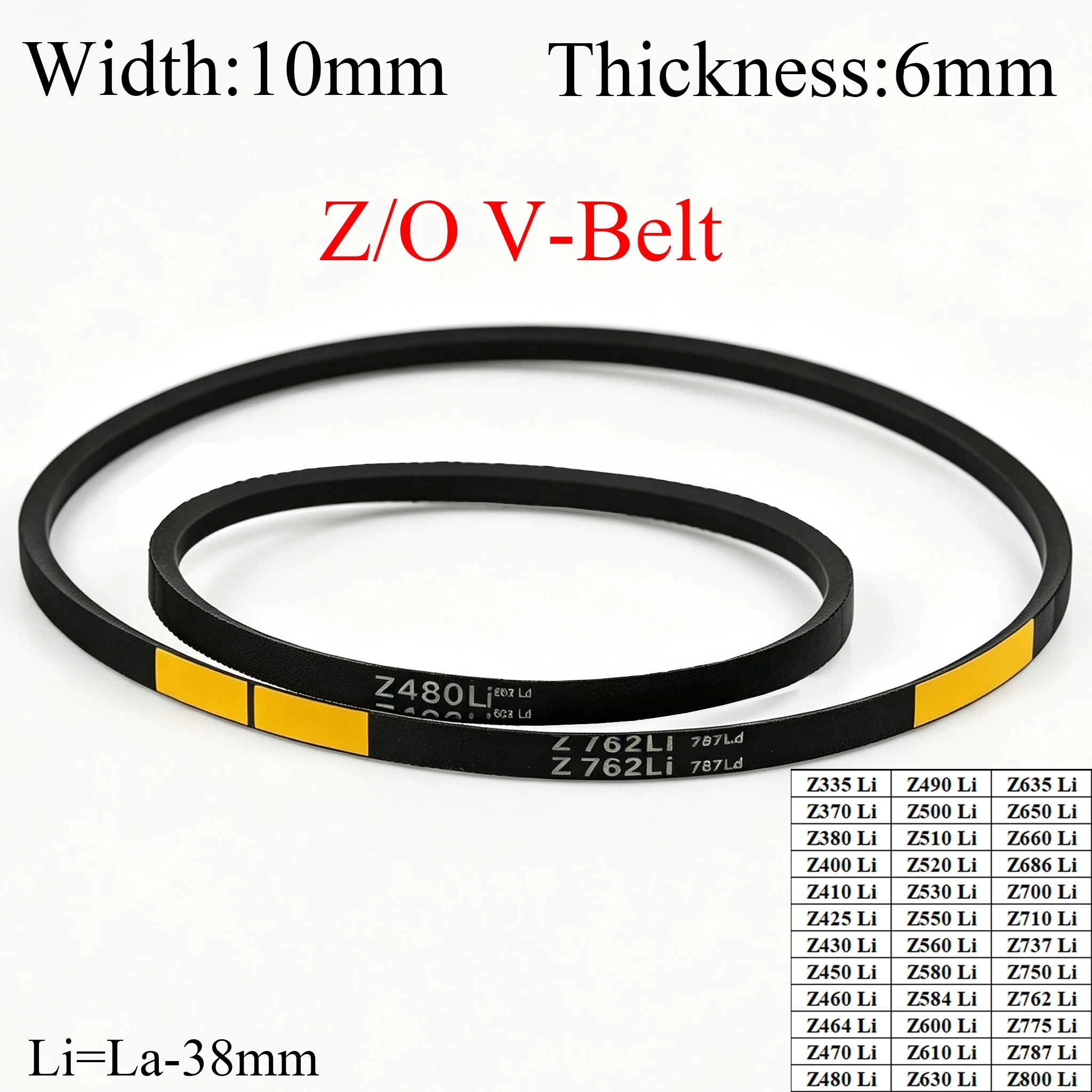 Z/O Z O 335/370/400/500/600/700-800Li Rubber Banded Cogged Wedge Machine Timing Drive Classical V-Belt Transmission Vee V Belt