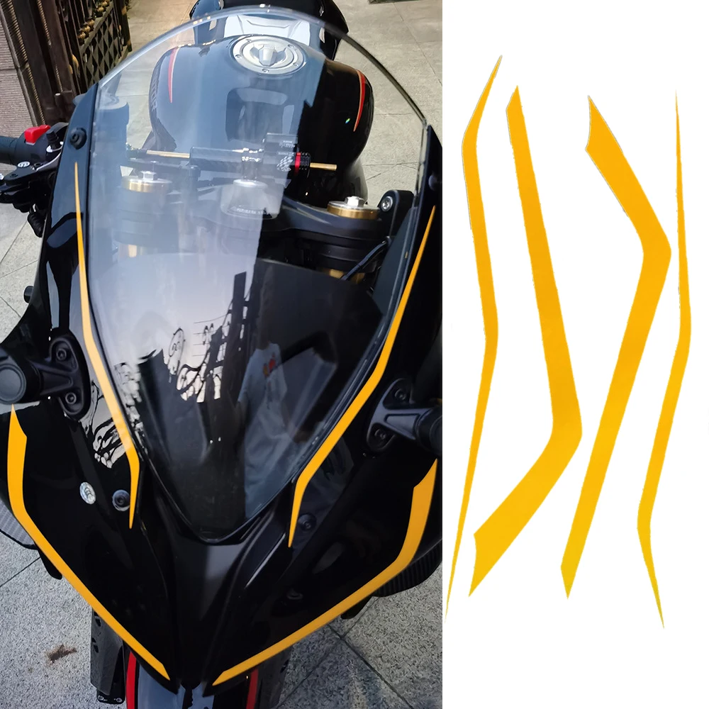Motorcycle Front End Sticker Waterproof UV Vinyl Decal Reflective for Fuel Tank Fairing Helmet Decor