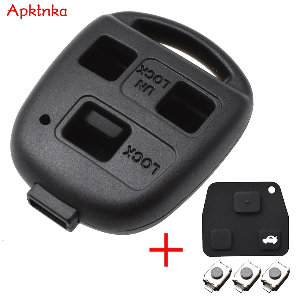 Apktnka  Car Remote Key Shell Pad Switches Case For Toyota Land Cruiser FJ Cruiser For LEXUS GX470 3 Rubber Button Repair Kit