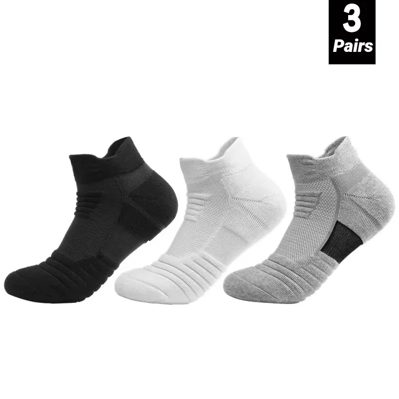 3 Pairs Anti-Slip Football Socks Men Sock Short Long Tube Soccer Basketball Sport Breathable Deodorous 39-45 Running Hiking