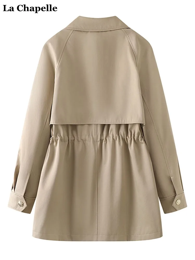 

Trench Coat Short Windbreaker Women 2025 White Faionable Thin Windbreak Turndown Beige Small Blue Cinching Overcoats Stand-Up