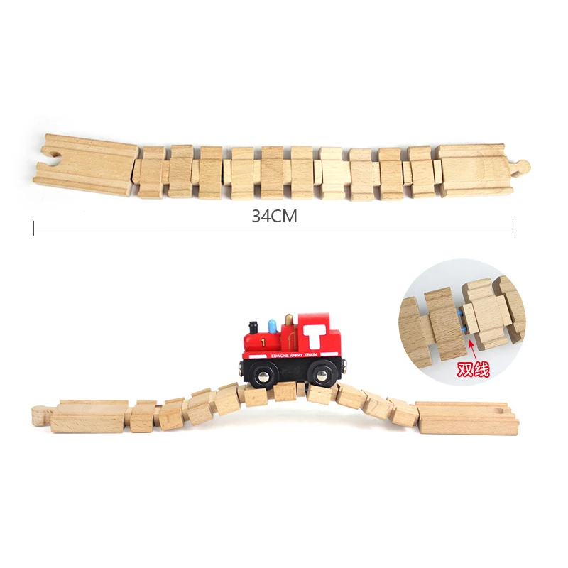 Wooden Small Train Deformed Track Assembly Children's Set Magnetic Train Bulk Accessories Multi-Style Track Boy's Toy Gift