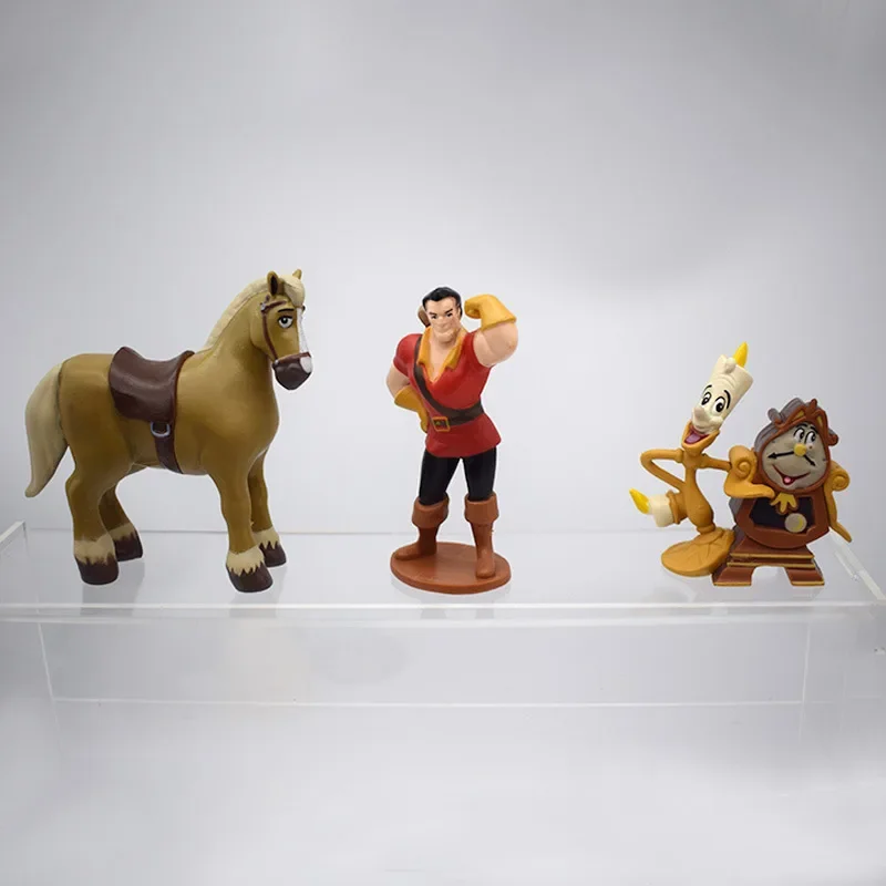 Figuras articuladas de PVC de DisneyBeauty y la Bestia de 6 piezas, Bella/Bestia/Lumiere/CogsworthKidsDecoración de regalo de Navidad Oferta especial