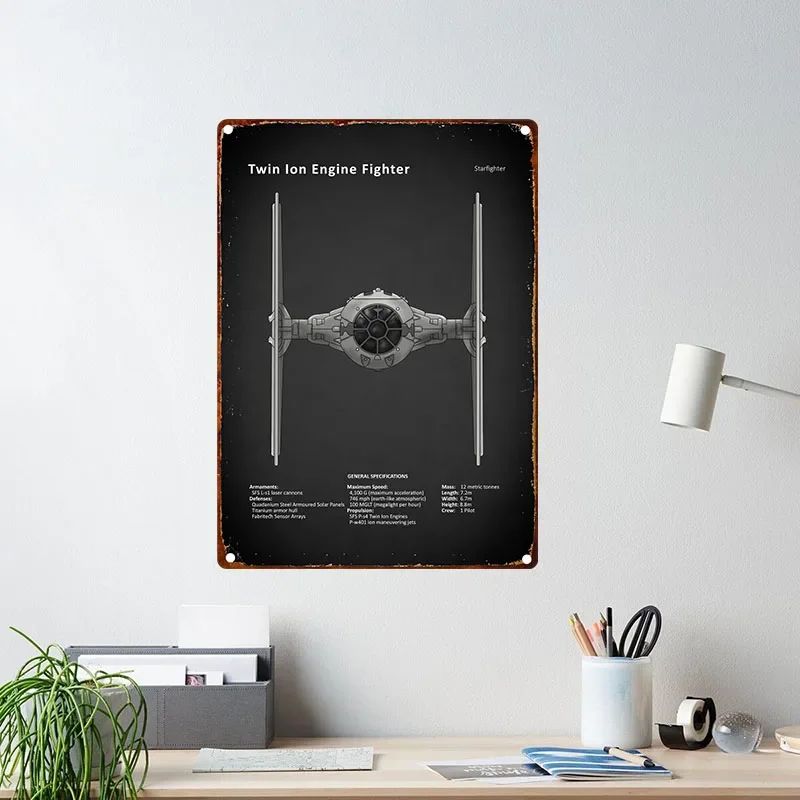 Aircraft Metal Signage Fighter Jet Tin Painting Vintage Military Fan Poster Mural Home Living Room Club Wall Art Decor Aesthetic