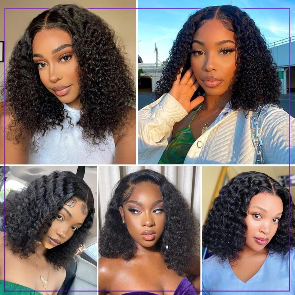 Glueless Loose Wate Wave Wig Mongolian Human Hair Ready To Wear Bob Wig Wear To Go PreCut 13x4 Lace Water Curly Wigs for Women