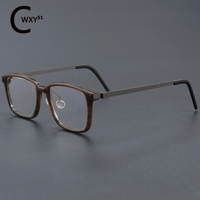 1821 Horn Square Frame Men's Simple Fashion Retro Pure Handmade Natural Horn Frame Can Be Engraved Logo Can Be Matched with Lens