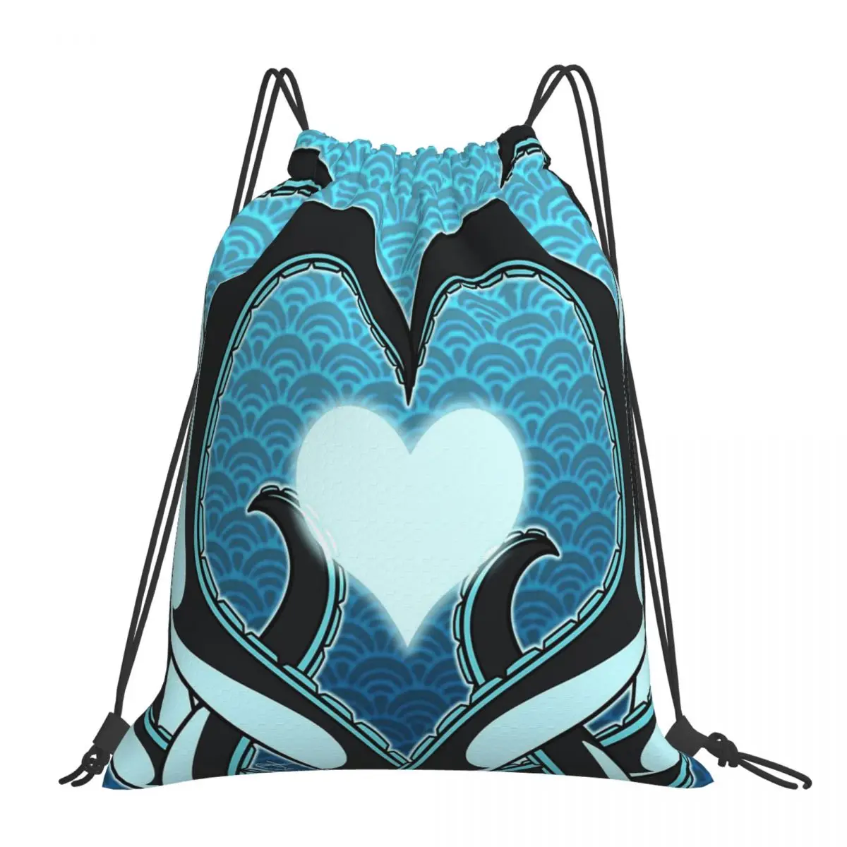 Love And Tentacles Backpacks Casual Portable Drawstring Bags Drawstring Bundle Pocket Sports Bag Book Bags For Travel School