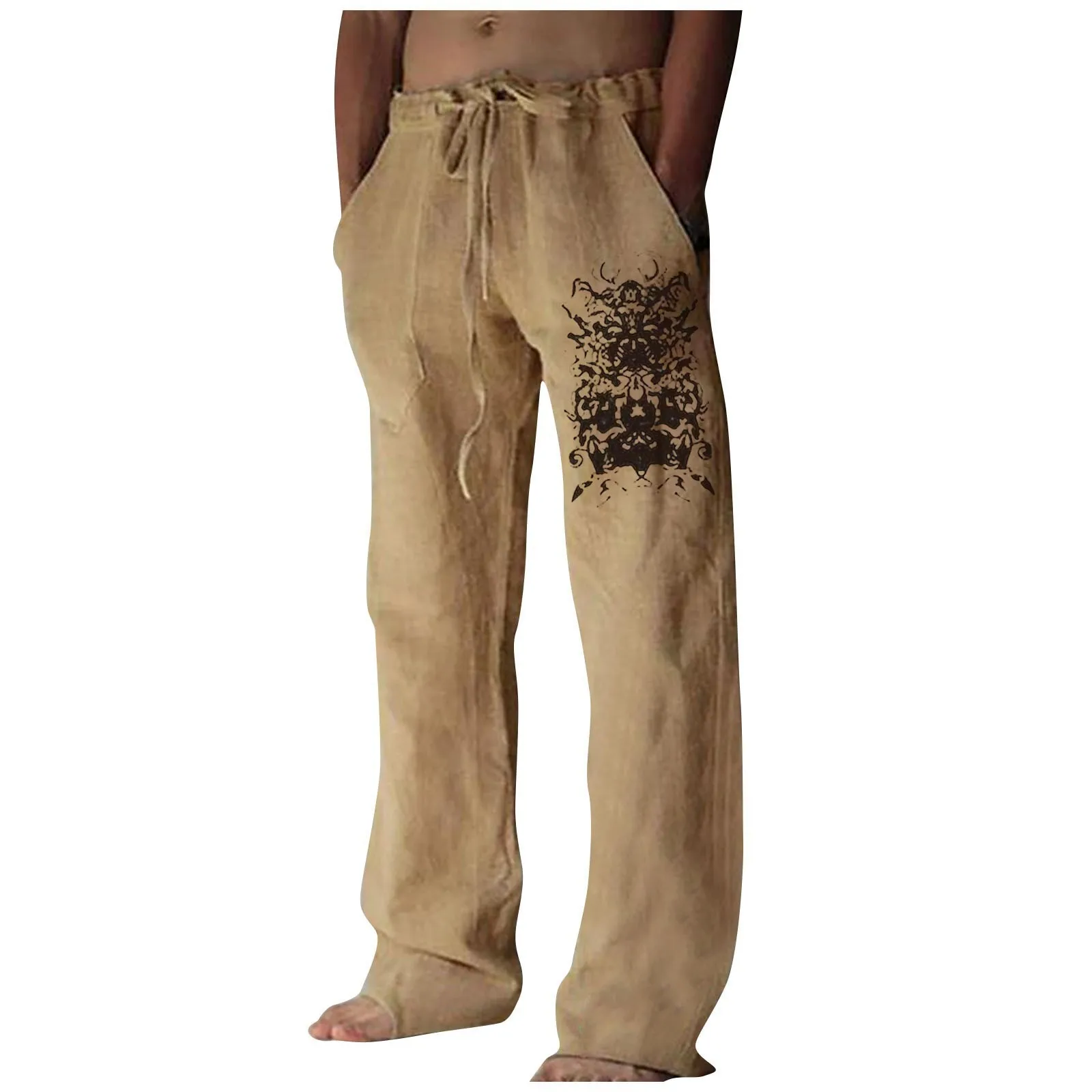 

Retro British Style Cross-Border Hot Selling New 3d Trend Printed Men's Loose Casual Straight Leg Wide Leg Pants WR6