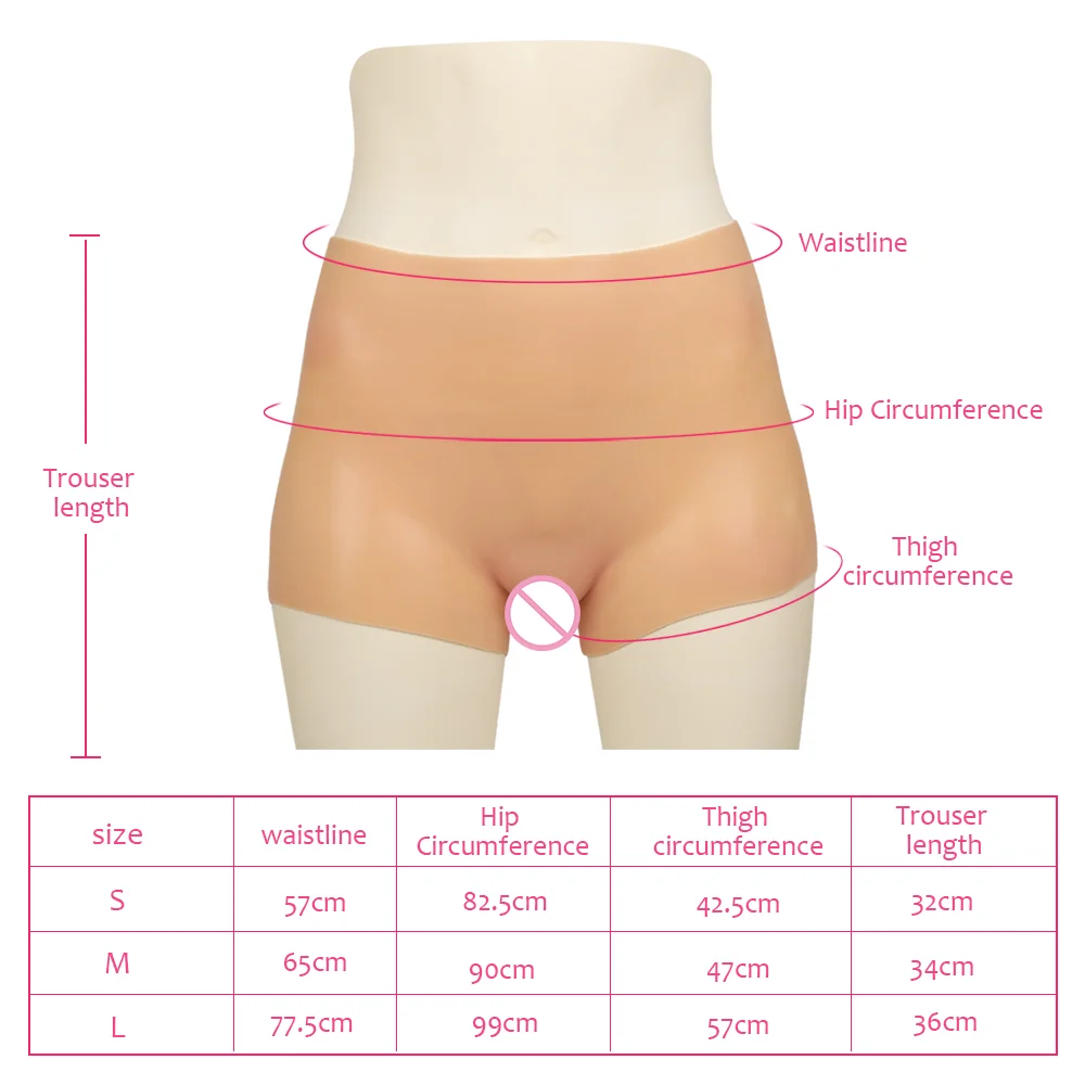 Tgirl Big Hips Silicone Pants S/M/L Size Pantsies Butt Tummy Control Shapewear Fake Buttocks for Cosplay