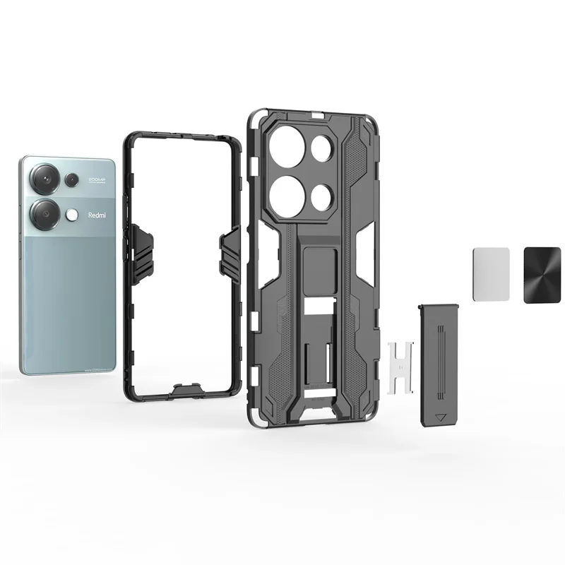 For Xiaomi Redmi Note 13 Pro 4G Case Camera Protect Magnet Armor Phone Cases for Redmi Note13 Pro 13Pro 4G Kickstand Back Cover image 5