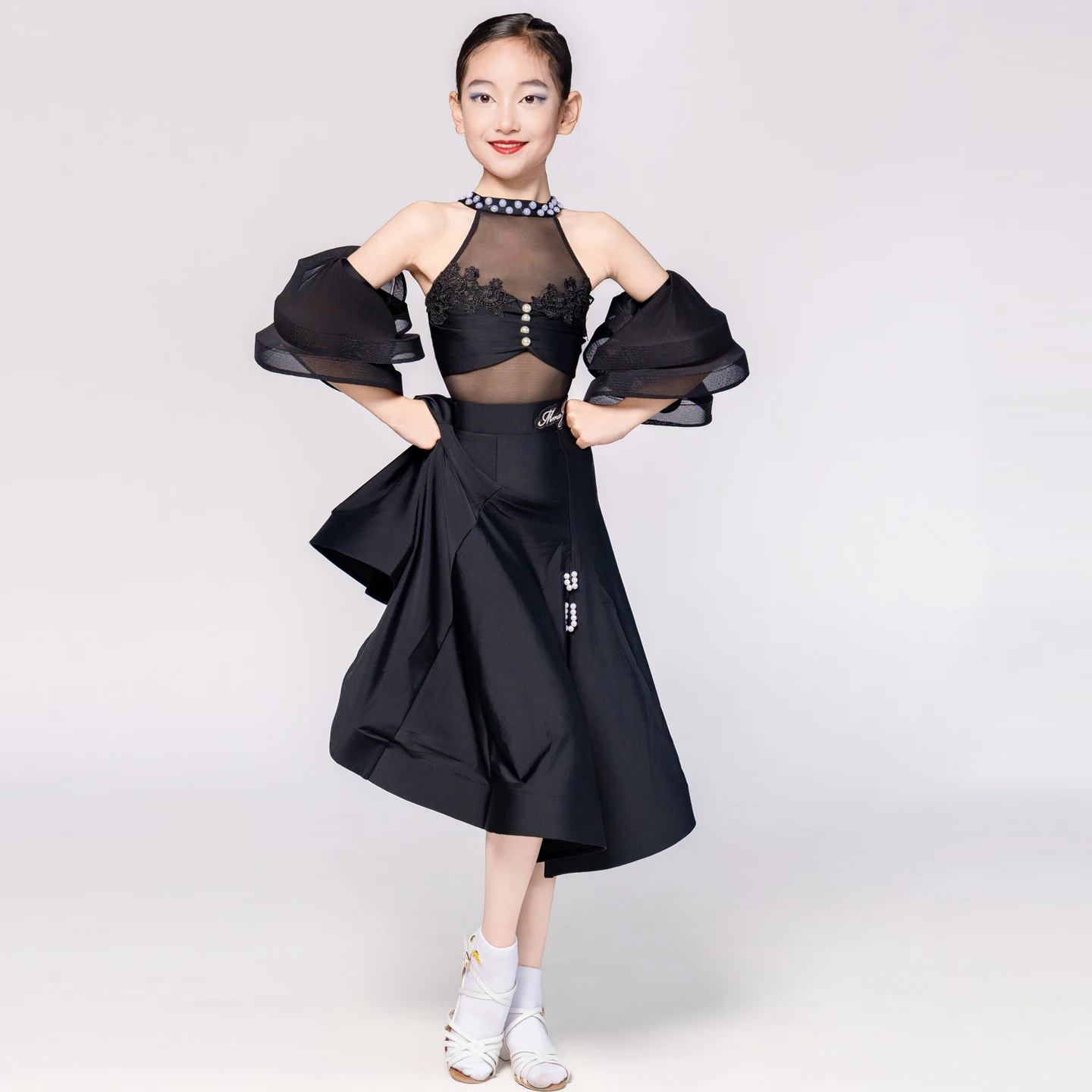 

Kids Waltz Ballroom Dance Competition Dresses Girls Latin Dance Performance Costume Children Samba Rumba Latin Dance Wear 13018