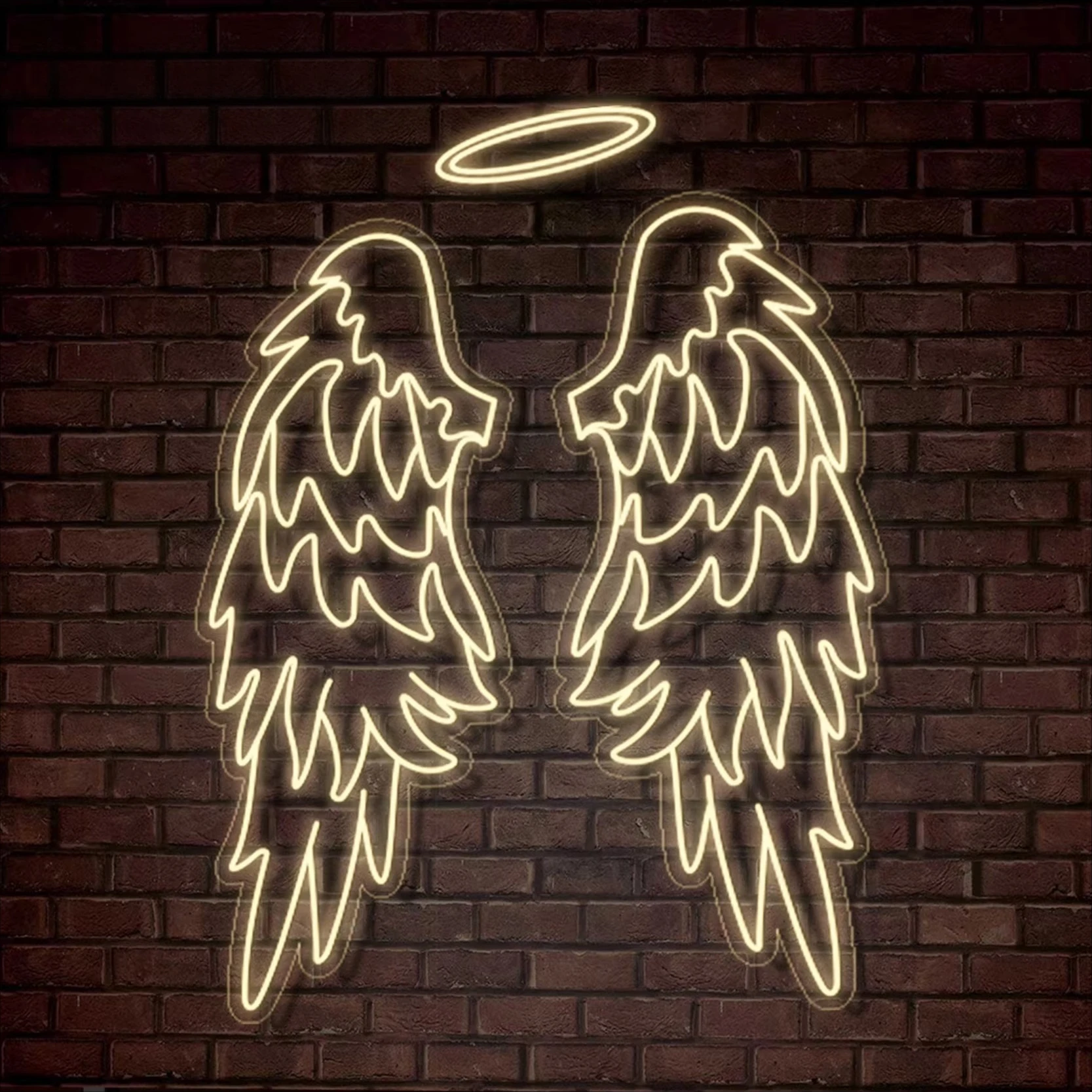 YYD SIGN Customized Angel With 3D Led Neon Wings Sign As Background Wall Lighting For Shooting,Wholesale And Retail Factory