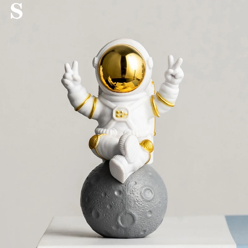 Estatuilla de astronauta Simple y creativa serie intergaláctica, adornos de resina, buzo en miniatura, muñeca de sobremesa hecha a mano