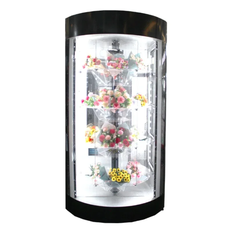 Smart vending container flower vending machine, with refrigerator, direct push