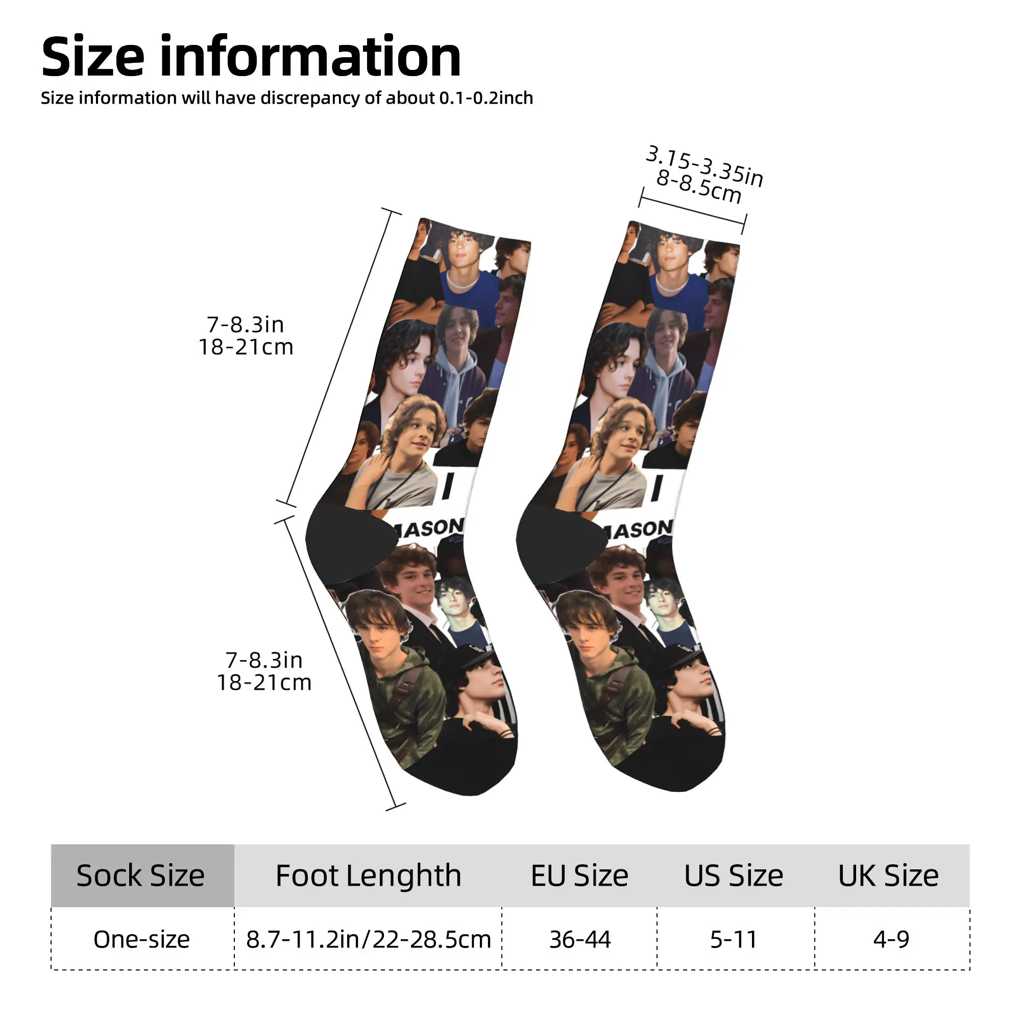 Ator Mason Thames Meias Casuais Casal Meias Macias Respiráveis Inverno Correndo Gráfico Meias Antiderrapantes Presente de Aniversário